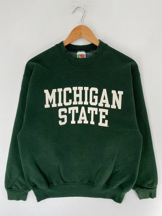 90's MICHIGAN STATE Made in USA Size M Vintage College Sweat-Shirt / F5539S