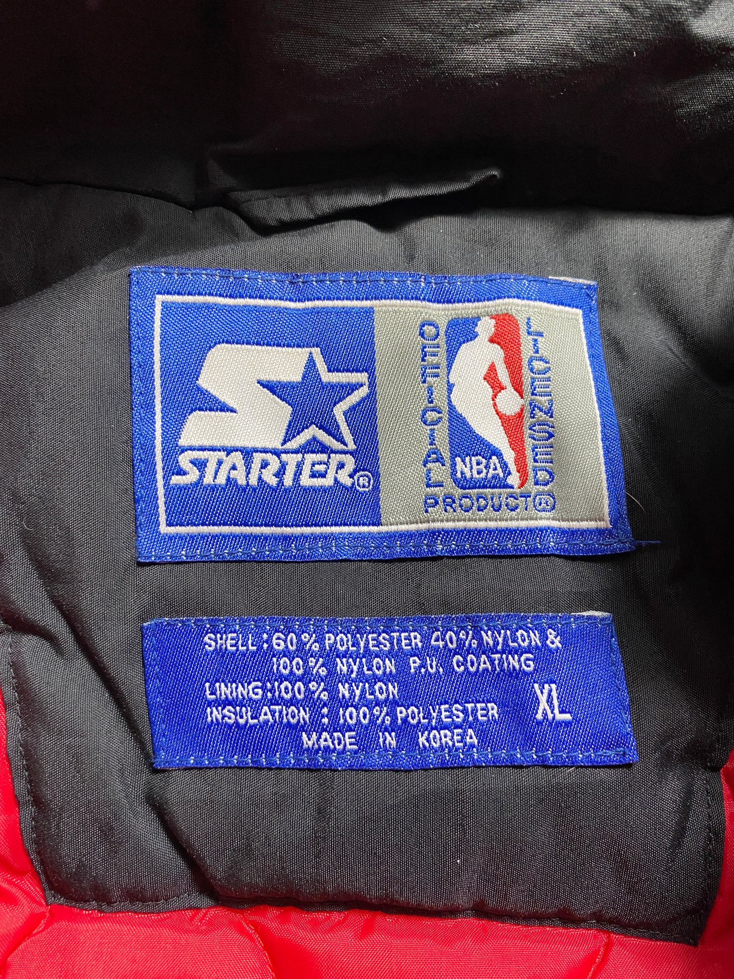 90's STARTER x BULLS Size XL Vintage NBA Padded Nylon Jacket / F4424N