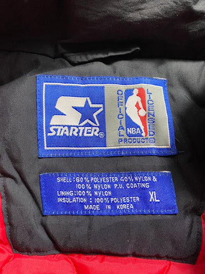 90's STARTER x BULLS Size XL Vintage NBA Padded Nylon Jacket / F4424N