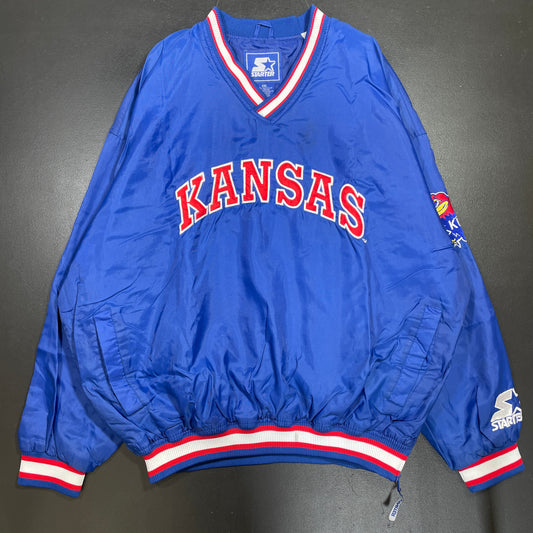 (XXL) 90’s STARTER x KANSAS JAYHAWKS College Nylon Jacket / A0592N
