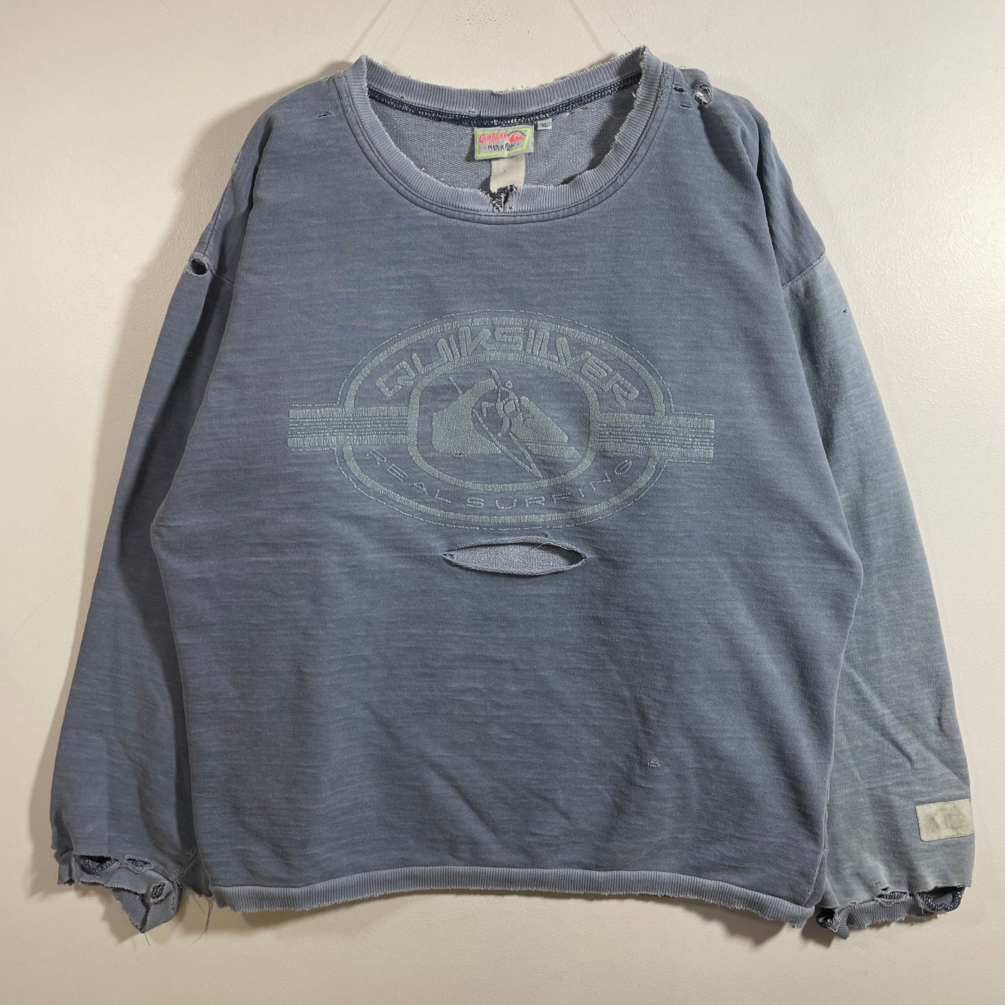 (XL) 90’s QUIKSILVER Worn-out Vintage Sweatshirt / A1342S