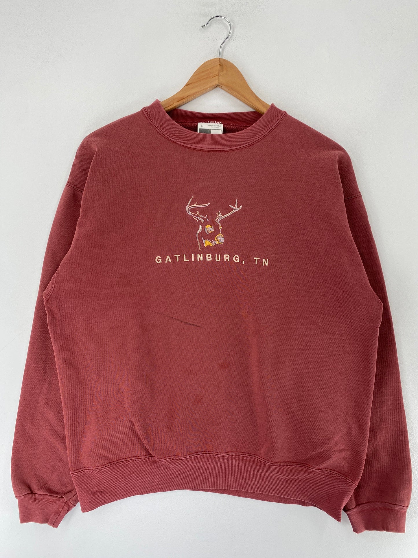 90's GATLINBURG TENNESSEE Made in USA Size L Vintage Animal Sweat-Shirt / G6006S