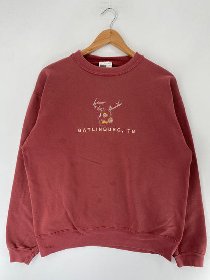 90's GATLINBURG TENNESSEE Made in USA Size L Vintage Animal Sweat-Shirt / G6006S