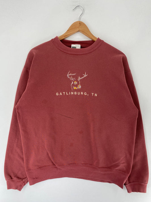 90's GATLINBURG TENNESSEE Made in USA Size L Vintage Animal Sweat-Shirt / G6006S
