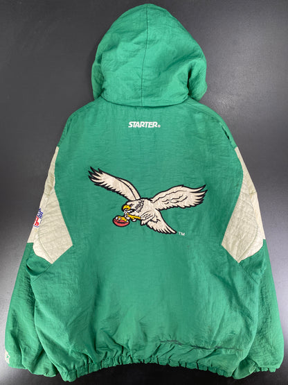 90’s STARTER x PHILADELPHIA EAGLES Size XXL NFL Padded Nylon Jacket / F6061N