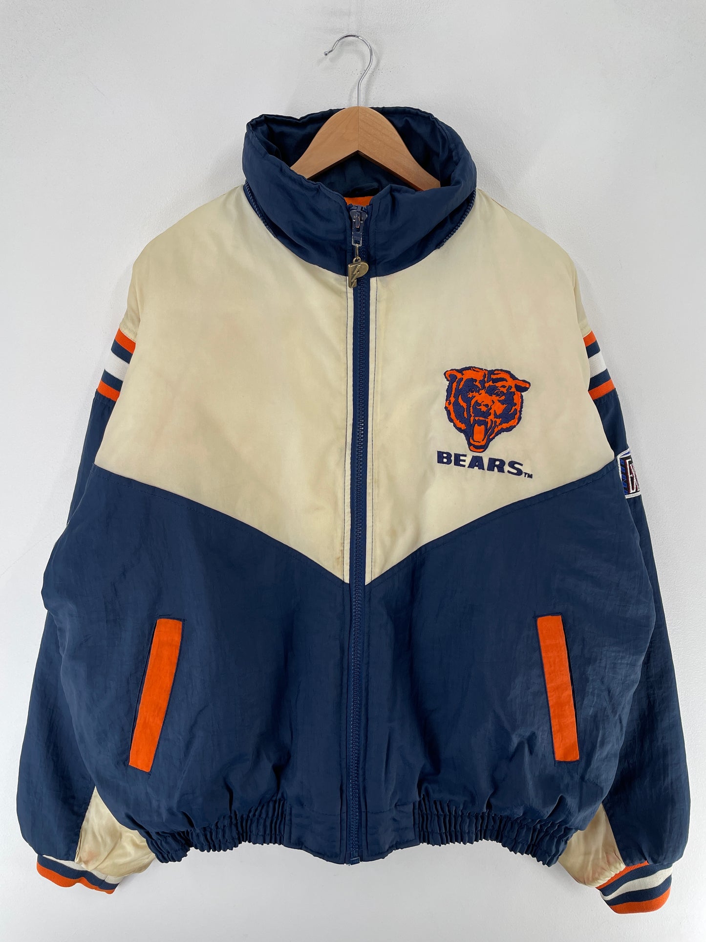 90’s CHICAGO BEARS Size L NFL Padded Nylon Jacket / F3466N