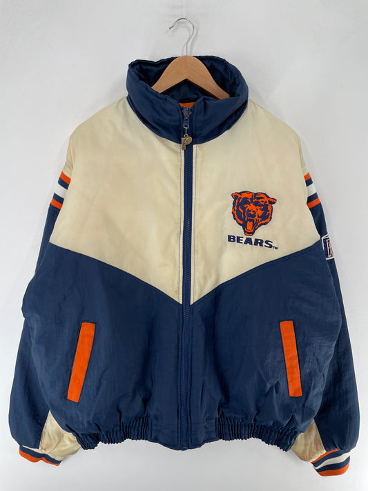 90’s CHICAGO BEARS Size L NFL Padded Nylon Jacket / F3466N