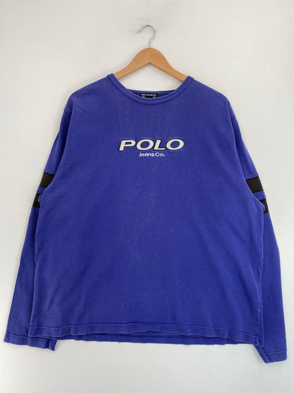 Vintage POLO JEANS RALPH LAUREN Size XL Long Sleeve T-shirt / G3654S