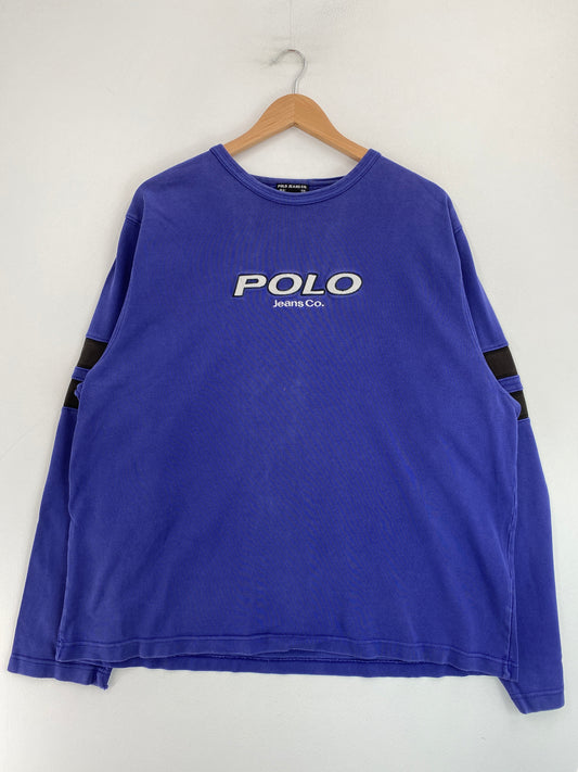 Vintage POLO JEANS RALPH LAUREN Size XL Long Sleeve T-shirt / G3654S