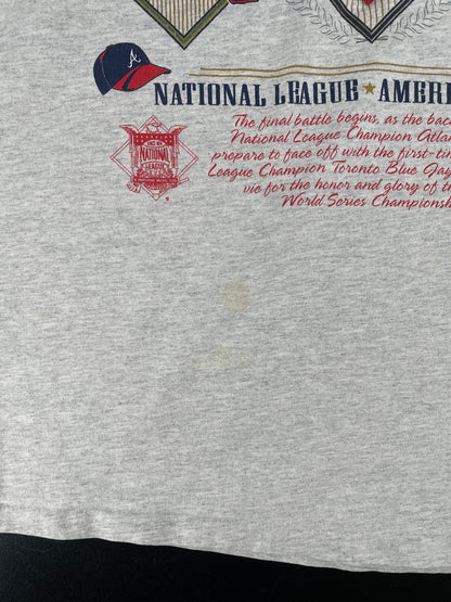 1992 NATIONAL AMERICAN LEAGUE Made in USA Size L Vintage MLB T-Shirt / F3655T