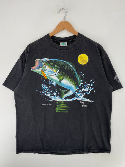 90's NIGHT BASS Made in USA Size XL Vintage T-Shirt / F9996T