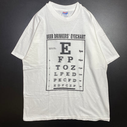 (XL) 90's BEER DRINKERS' EYECHART T-Shirts / A0516T