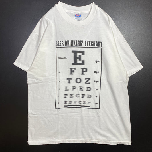 (XL) 90's BEER DRINKERS' EYECHART T-Shirts / A0516T