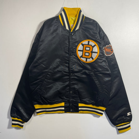 (M) 90's STARTER X BOSTON BRUINS Vintage NHL Nylon Jacket / A1198N