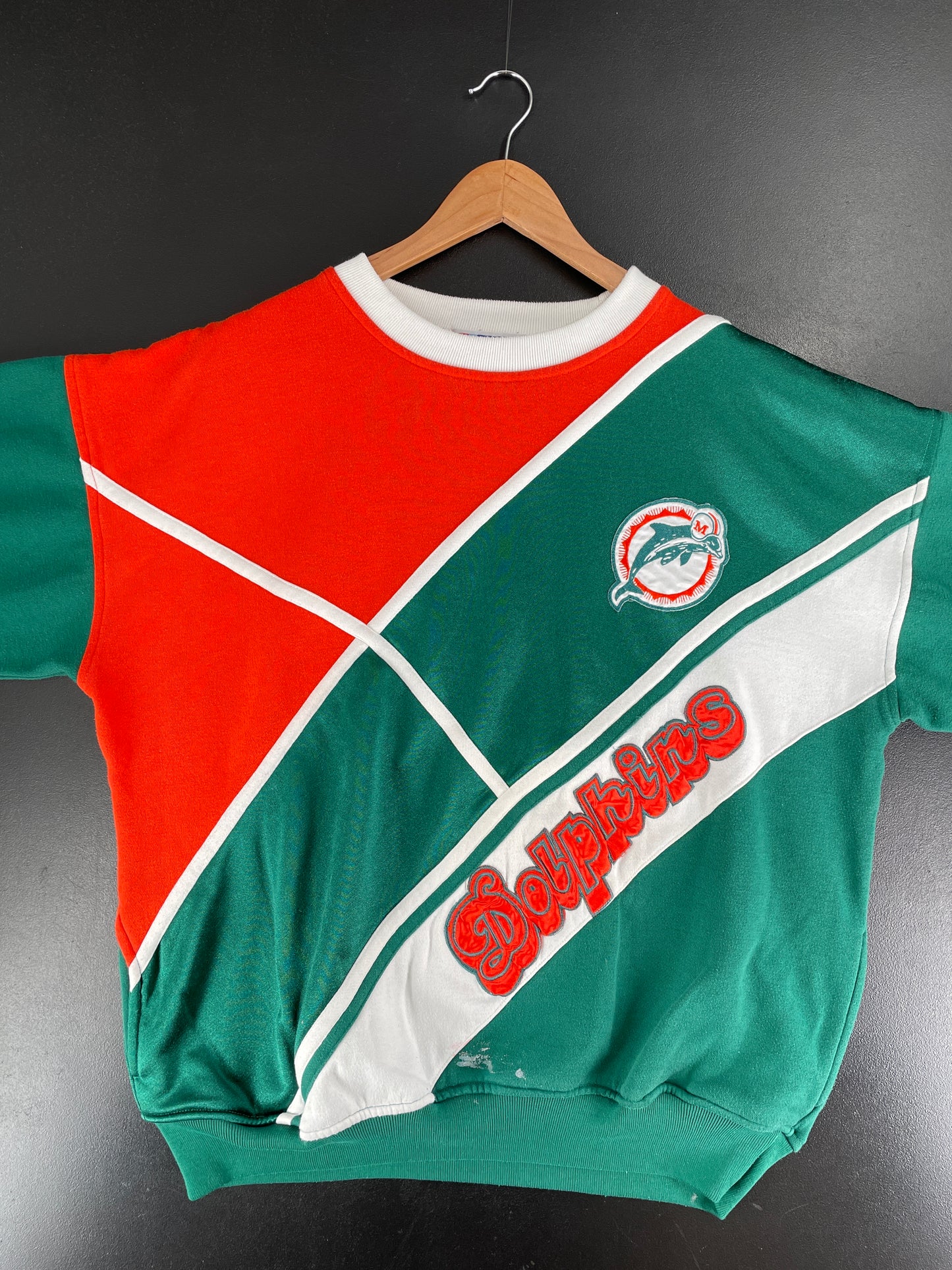 Early 90’s STARTER x MIAMI DOLPHINS Size XL NFL Jersey Material Sweat-shirt / F4609S
