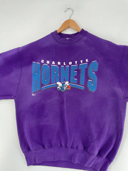 90's CHARLOTTE HORNETS Size XL Vintage NBA Sweat-Shirt / F5109S
