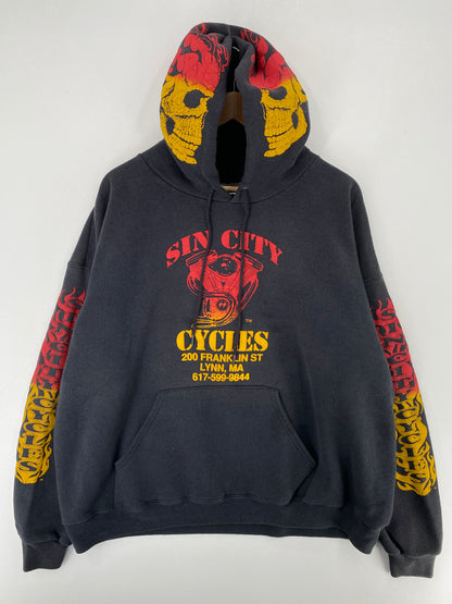 90's SIN CITY CYCLES Made in USA Size XXL Vintage Sweat-shirt / G1068S