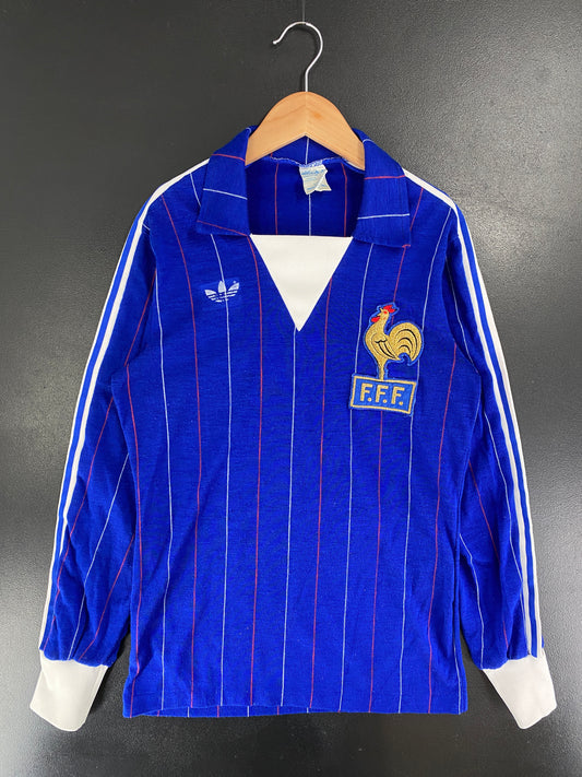 80's ADIDAS FRANCE Size Approx. XS Vintage Soccer Game Shirt / G3808T