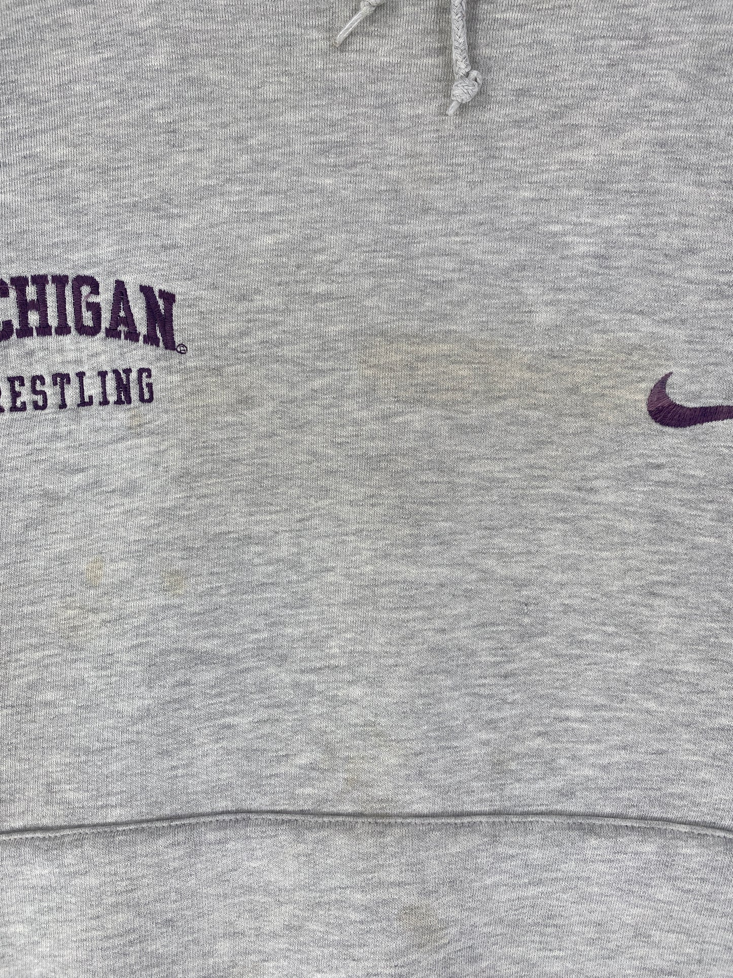 90's NIKE x MICHIGAN WRESTLING Size XL Vintage College Hoodie Sweat Shirt / G505S