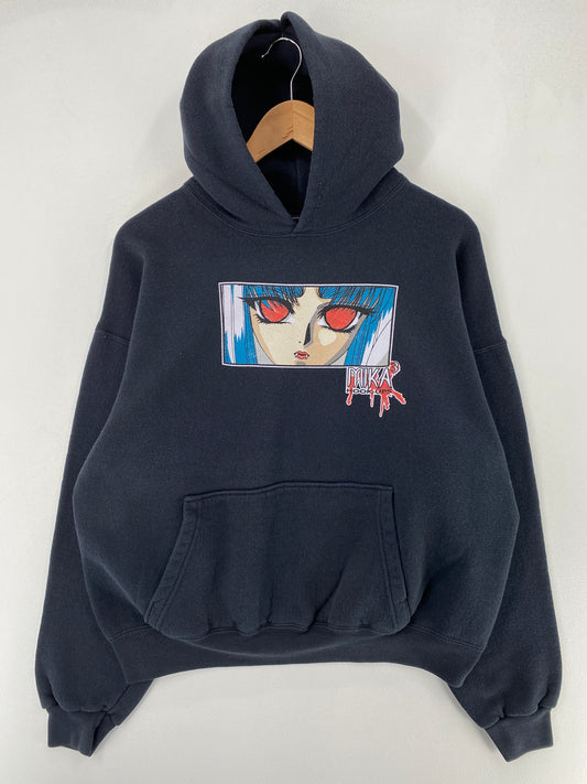 90's HOOK-UPS SKATEBOADS MIKA Made in USA Size L Vintage Hoodie Sweat-Shirt / F6738S