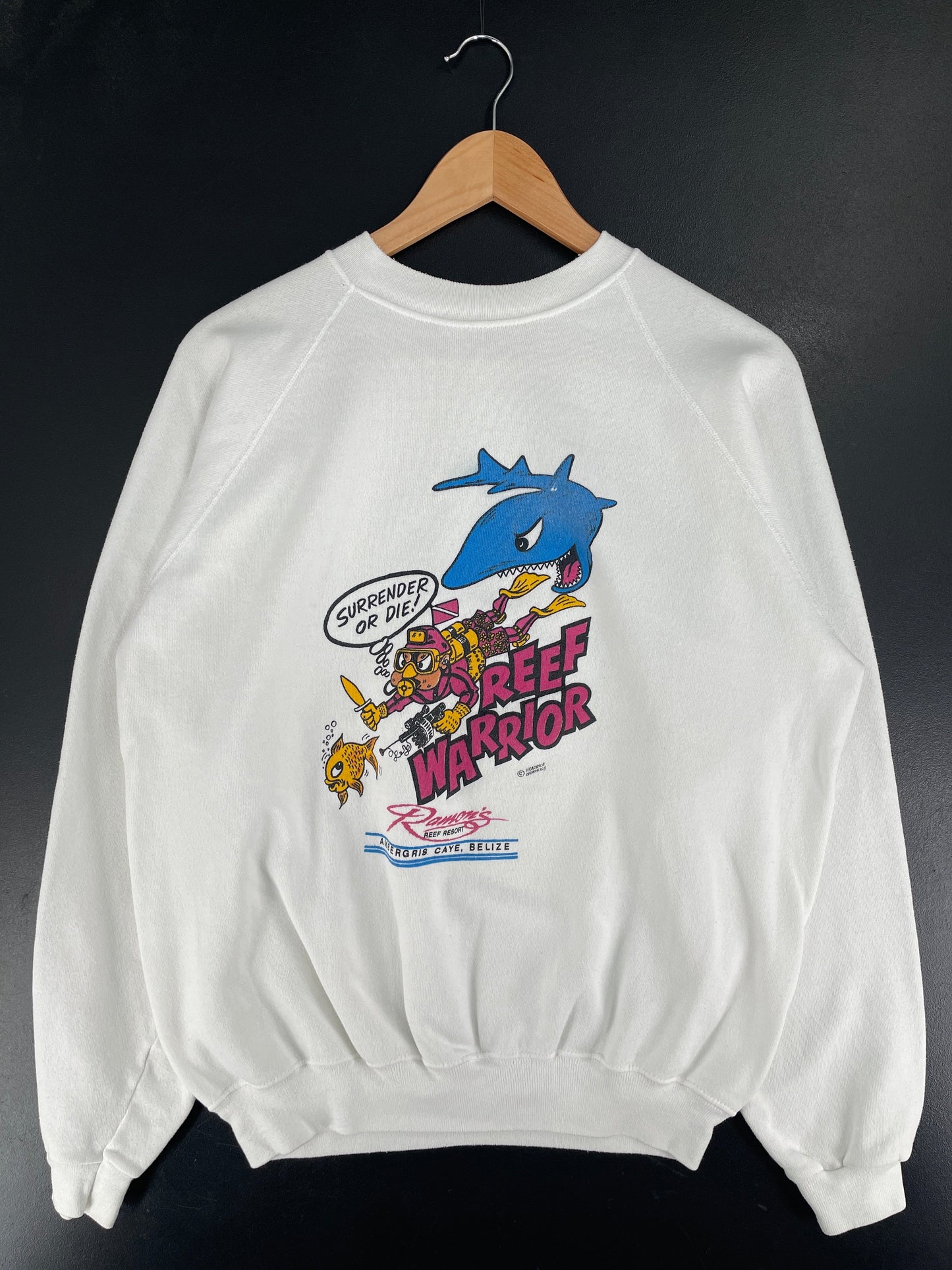 80’s REEF WARRIOR Made in USA Size XL Vintage Sweat-shirt / G7116S