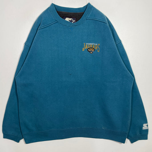(Approx.XL) 90's STARTER X JACKSONVILLE JAGUARS NFL Sweat-Shirt / A0510S