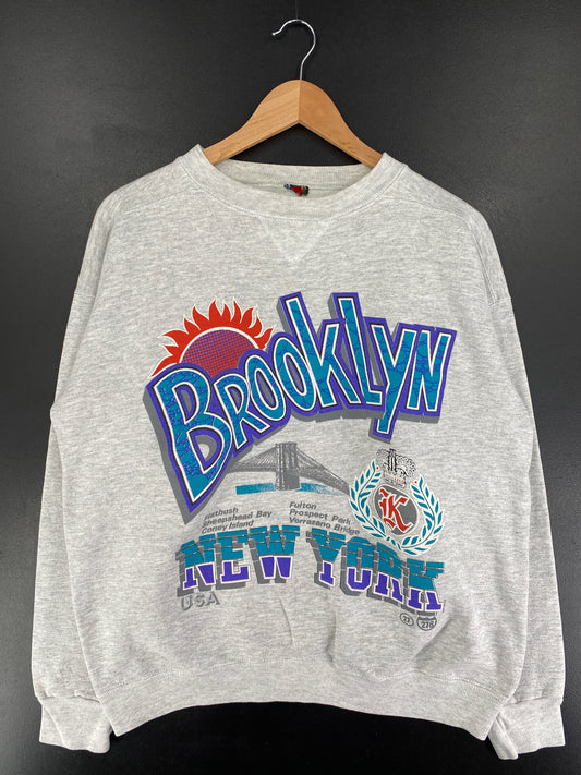 90’s BROOKLYN NEW YORK Size No Tag Approx.L Sweat-shirt / F1428S