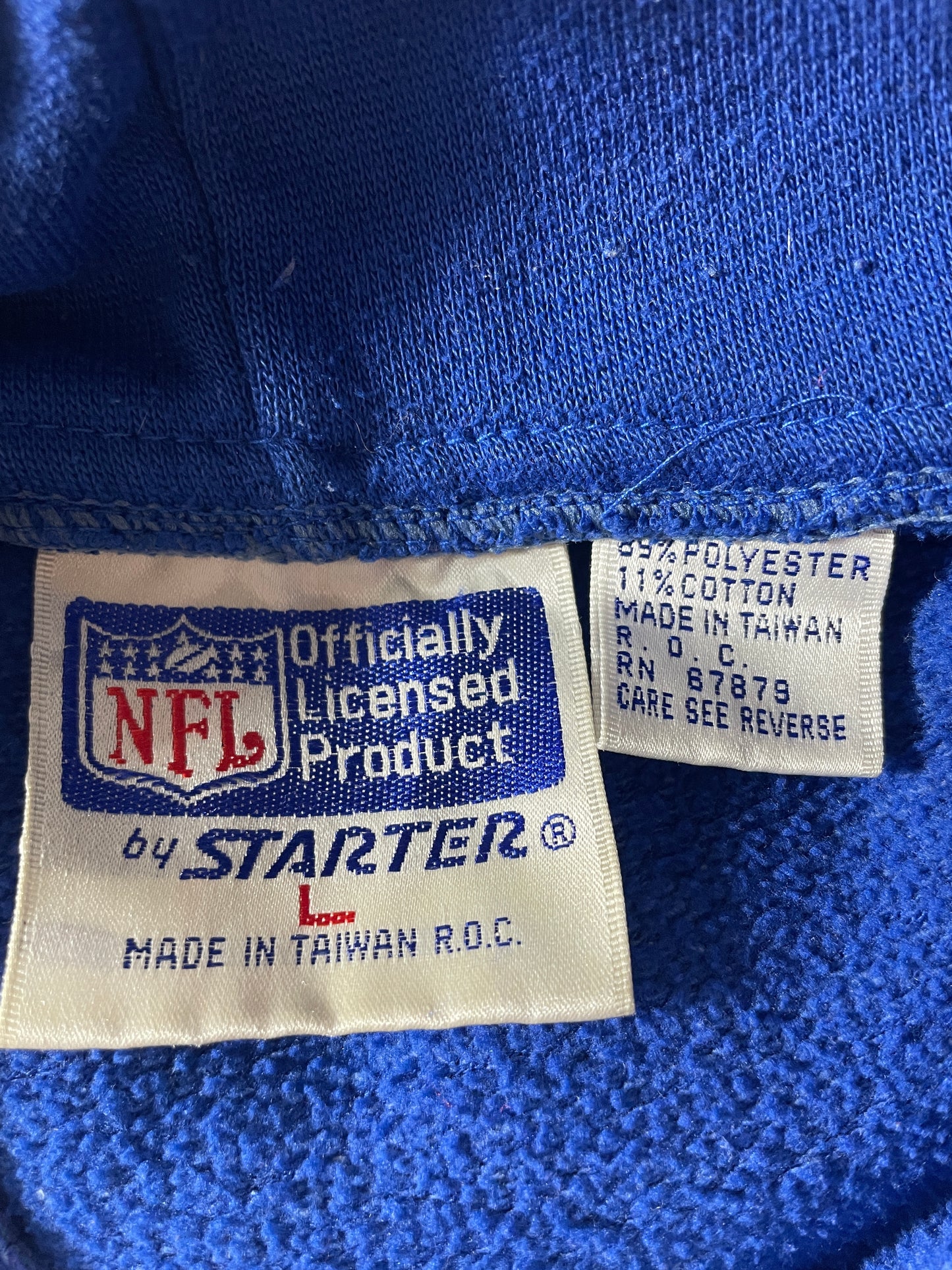 90’s STARTER x NEW YORK GIANTS Size L NFL Hoodie Sweat-Shirt / F5413S