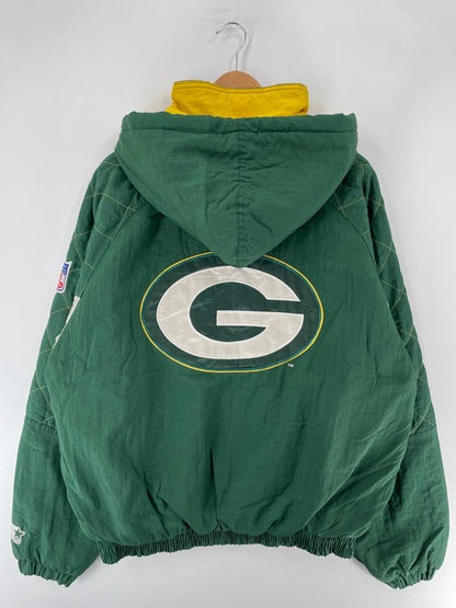 90's STARTER x GREEN BAY PACKERS Size L Vintage NFL Padded Nylon Jacket / F7101N