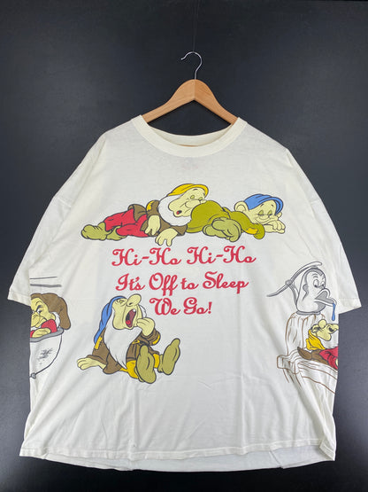 90's DISNEY SNOW WHITE SEVEN DWARFS Size No Tag (Approx.XXXXL) Vintage T- Shirt / F2154T