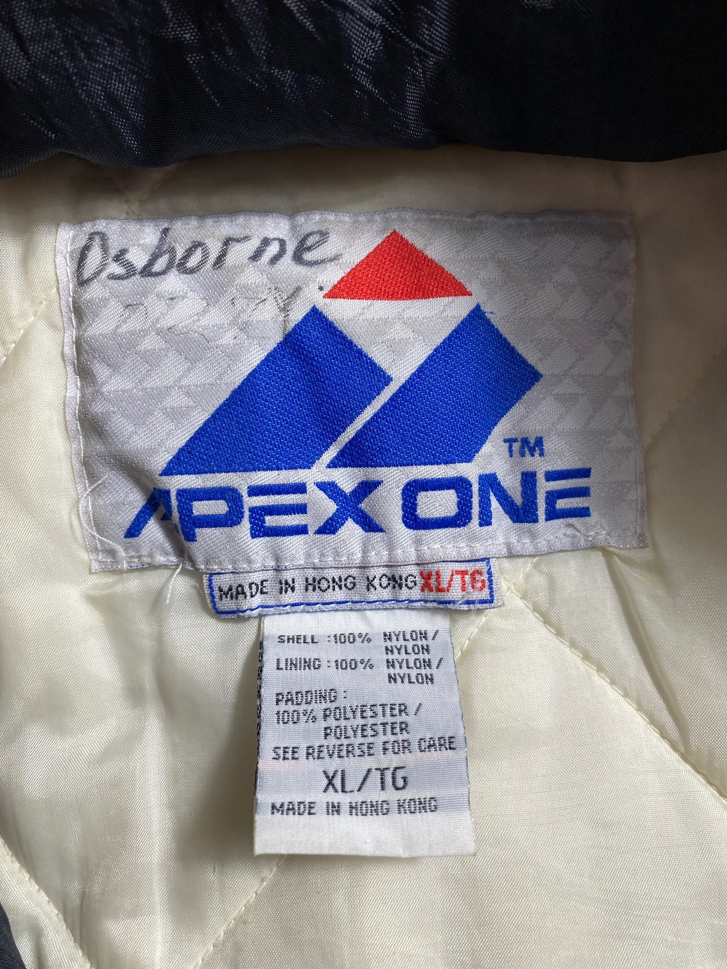 90's APEX ONE x NOTRE DAME Size XL Vintage Padded Nylon Jacket / F4421N