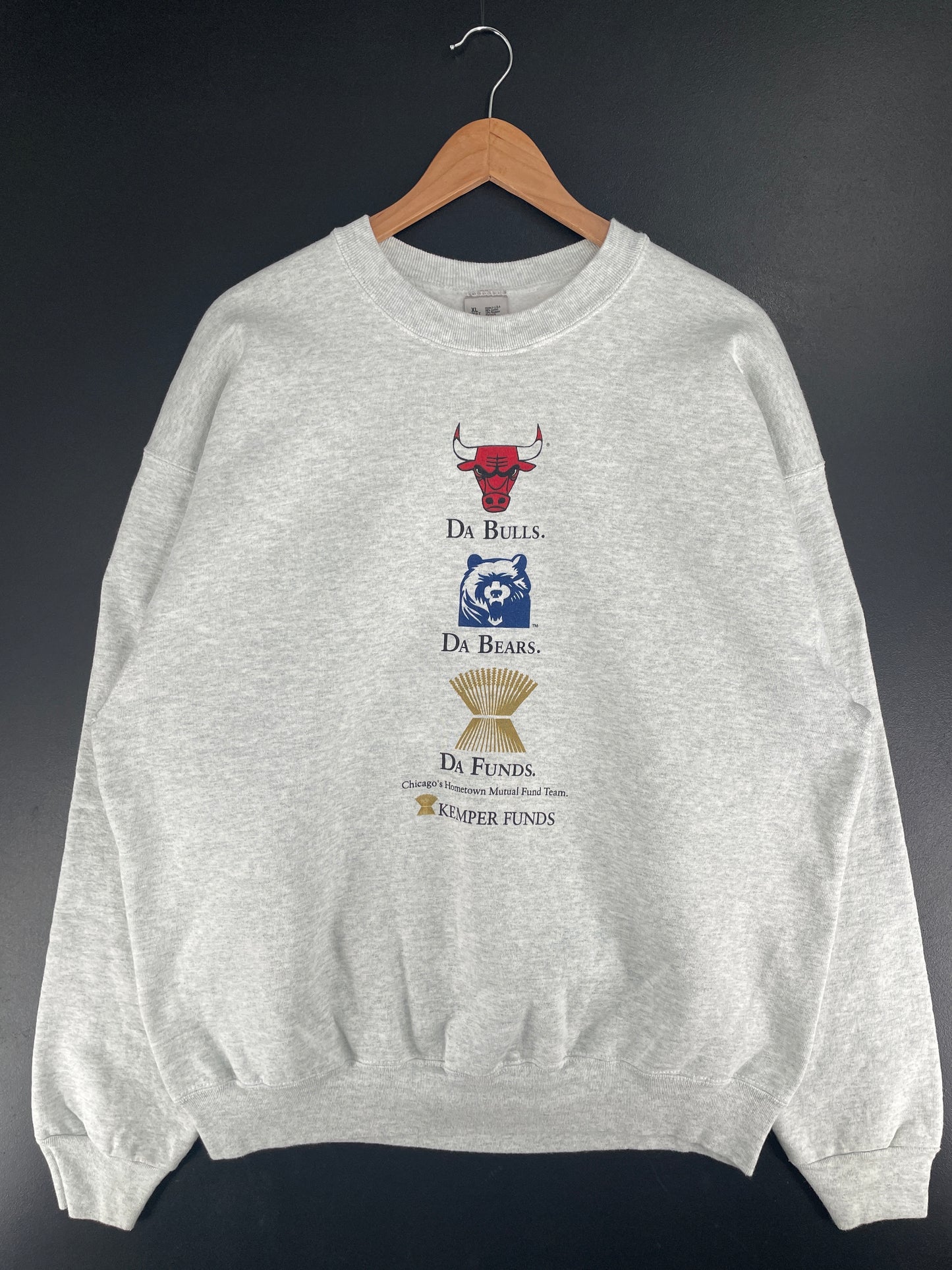 90's CHICAGO BULLS BEARS Made in USA Size XL Vintage NFL NBA Sweat-Shirt / F4361S