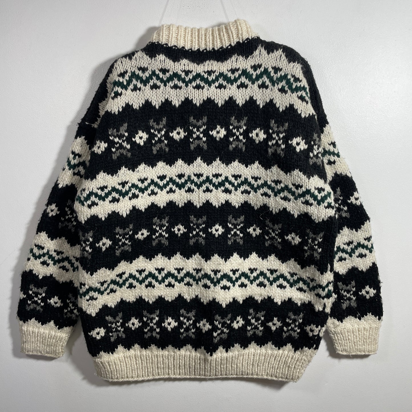(Ladies.M) Vintage INCA TRAIL Hand Knit Wool Sweater / A1263K