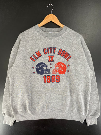 90's RUSSELL x ELM CITY BOWL Made in USA Size XL Vintage College Sweat-Shirts / F9186S