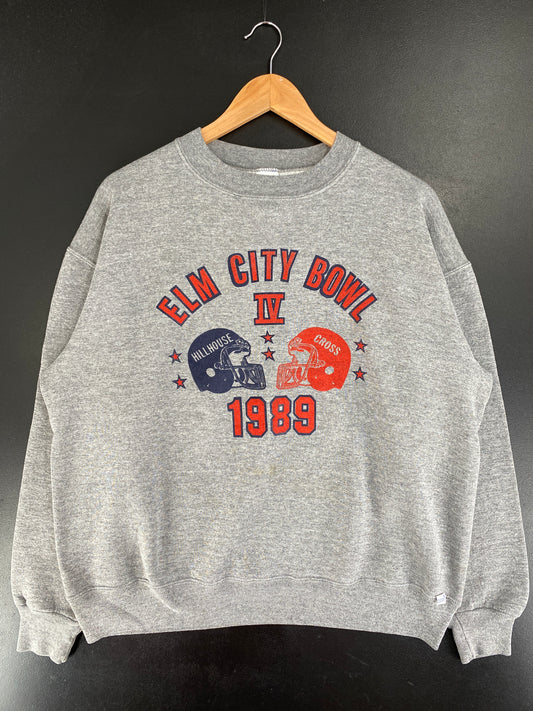 90's RUSSELL x ELM CITY BOWL Made in USA Size XL Vintage College Sweat-Shirts / F9186S