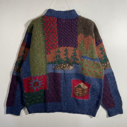 (L) 90's WOOLRICH MOUNTAIN LODGE Vintage Wool Knit Sweater / A1191K