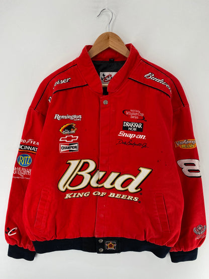 Vintage NASCAR BUDWEISER X DALE EARNHARDT JR Size XL Racing Jacket / F3677J
