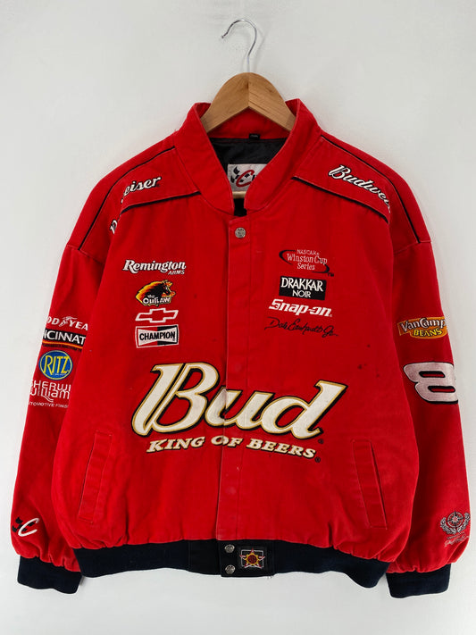 Vintage NASCAR BUDWEISER X DALE EARNHARDT JR Size XL Racing Jacket / F3677J