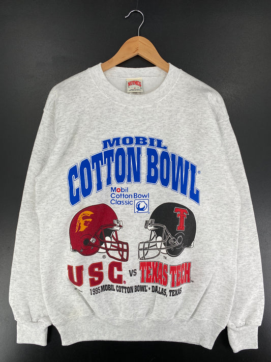 1995 USC x TEXAS TECH MOBIL COTTON BOWL Made in USA Size L Vintage NFL Sweat-Shirt/ F1666S