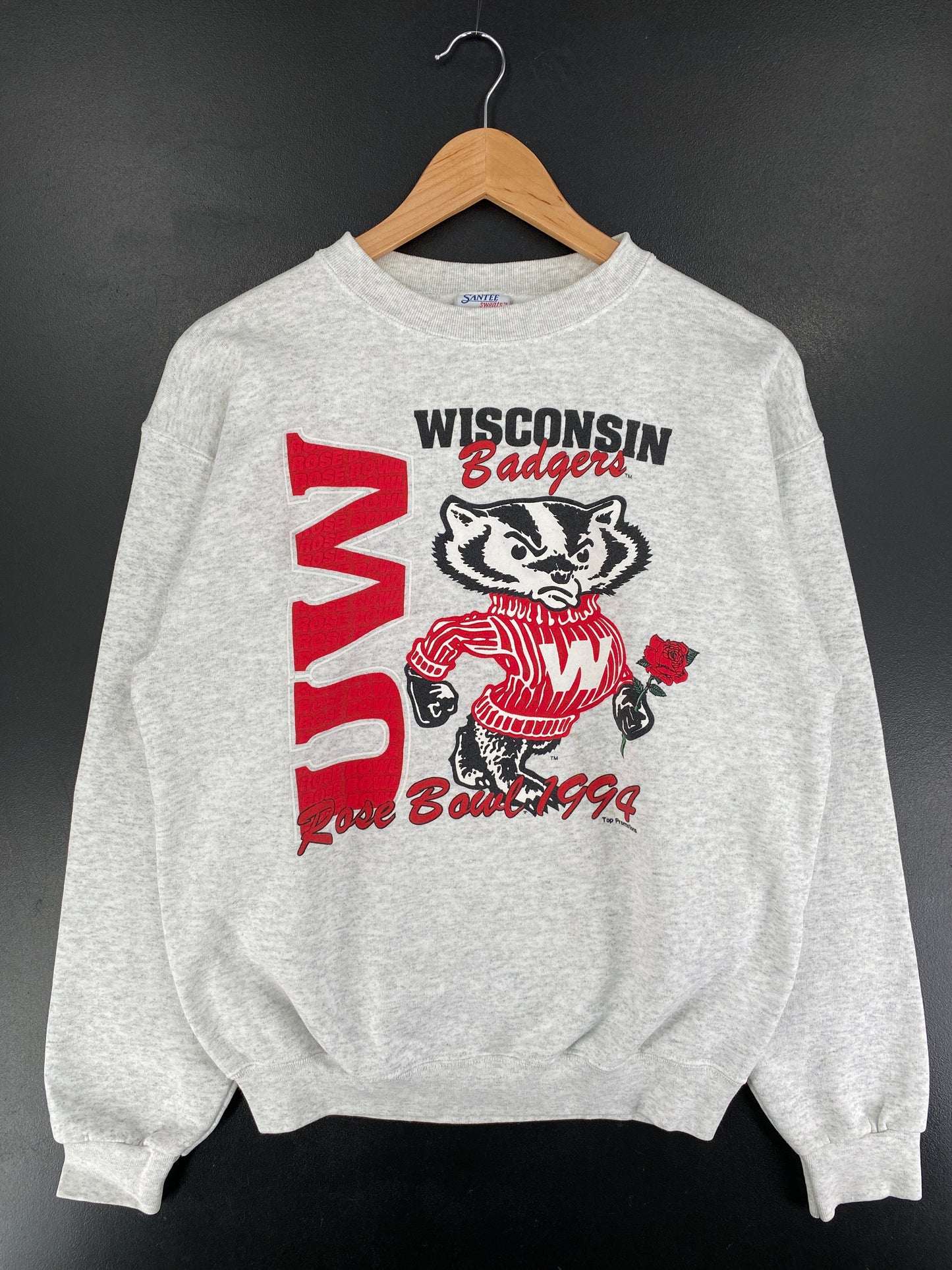 90's WISCONSIN BADGERS Made in USA Size M Vintage College Sweat-shirt / F1390S