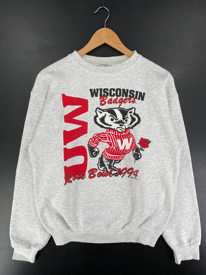 90's WISCONSIN BADGERS Made in USA Size M Vintage College Sweat-shirt / F1390S