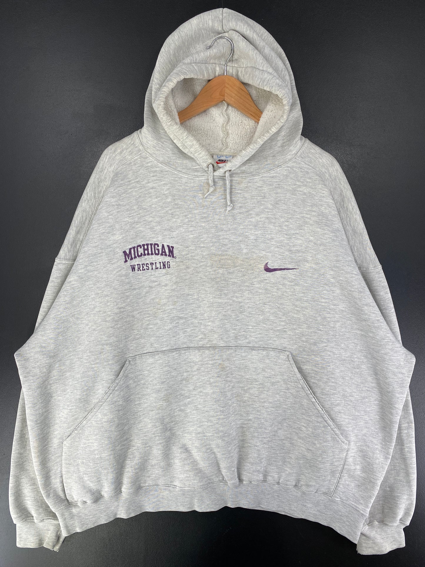 90's NIKE x MICHIGAN WRESTLING Size XL Vintage College Hoodie Sweat Shirt / G505S