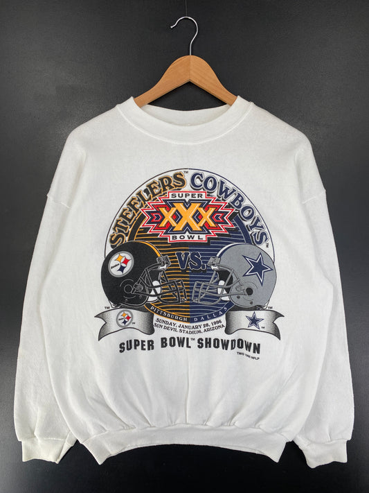 1995 STEELERS vs COWBOYS SUPER BOWL Size L Vintage NFL Sweat-Shirt / G1759S