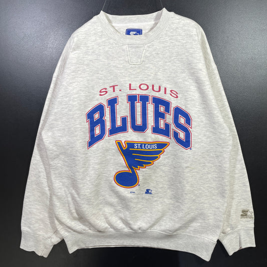 (XL) 90's STARTER X ST.LOUIS BLUES Vintage NHL Sweatshirt / A0982S