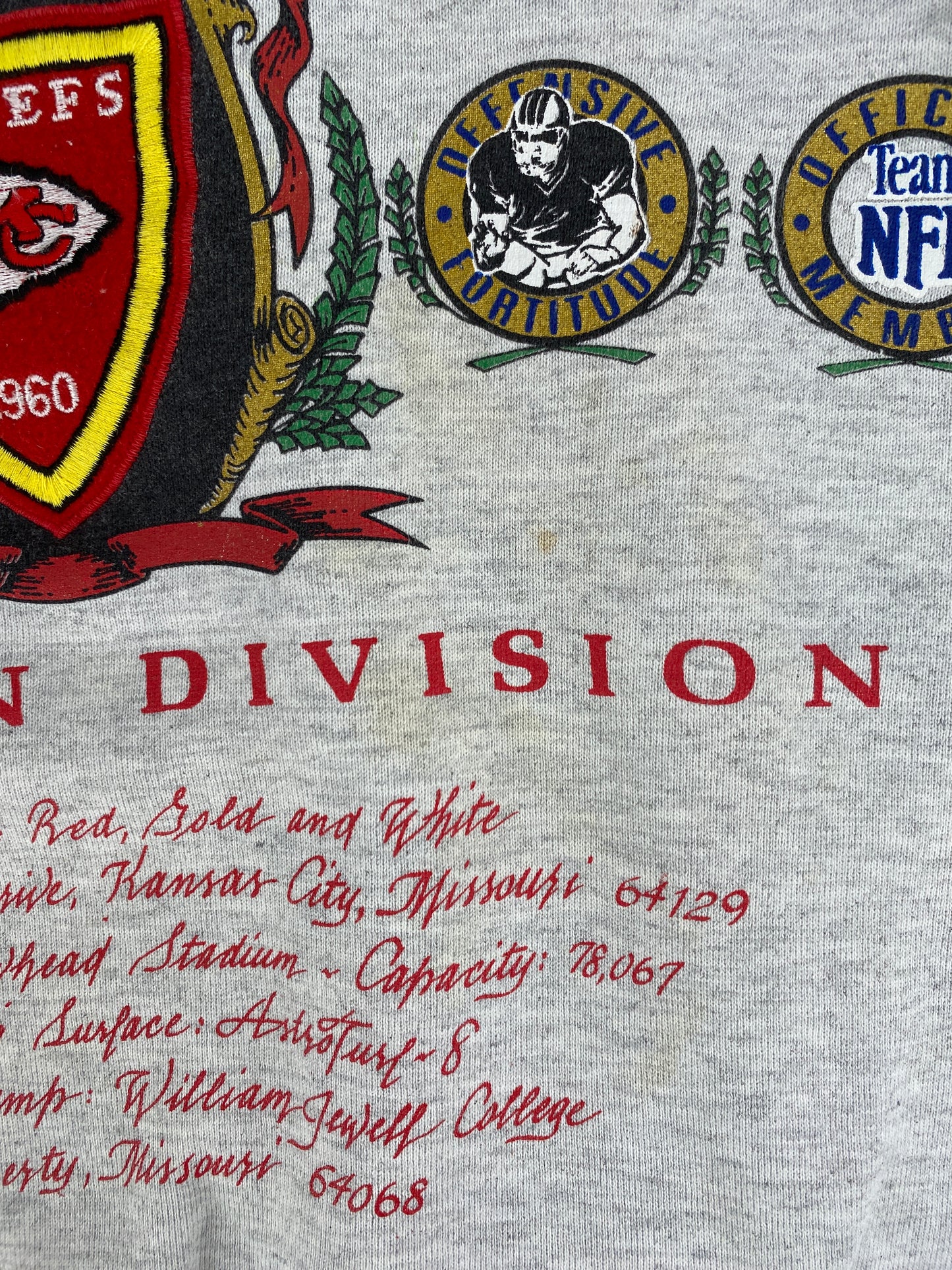 90's KANSAS CITY CHIEFS Made in USA Size XL Vintage NFL Sweat-Shirt / F3879S