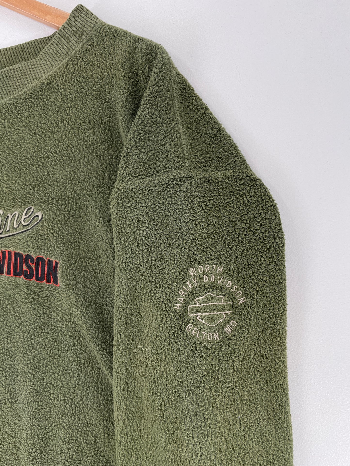 90's HARLEY DAVIDSON Made in USA Size XL Vintage Racing Fleece / G4280F