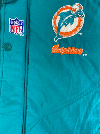 .90’s STARTER x MIAMI DOLPHINS Size M NFL Padded Nylon Jacket / F3166N