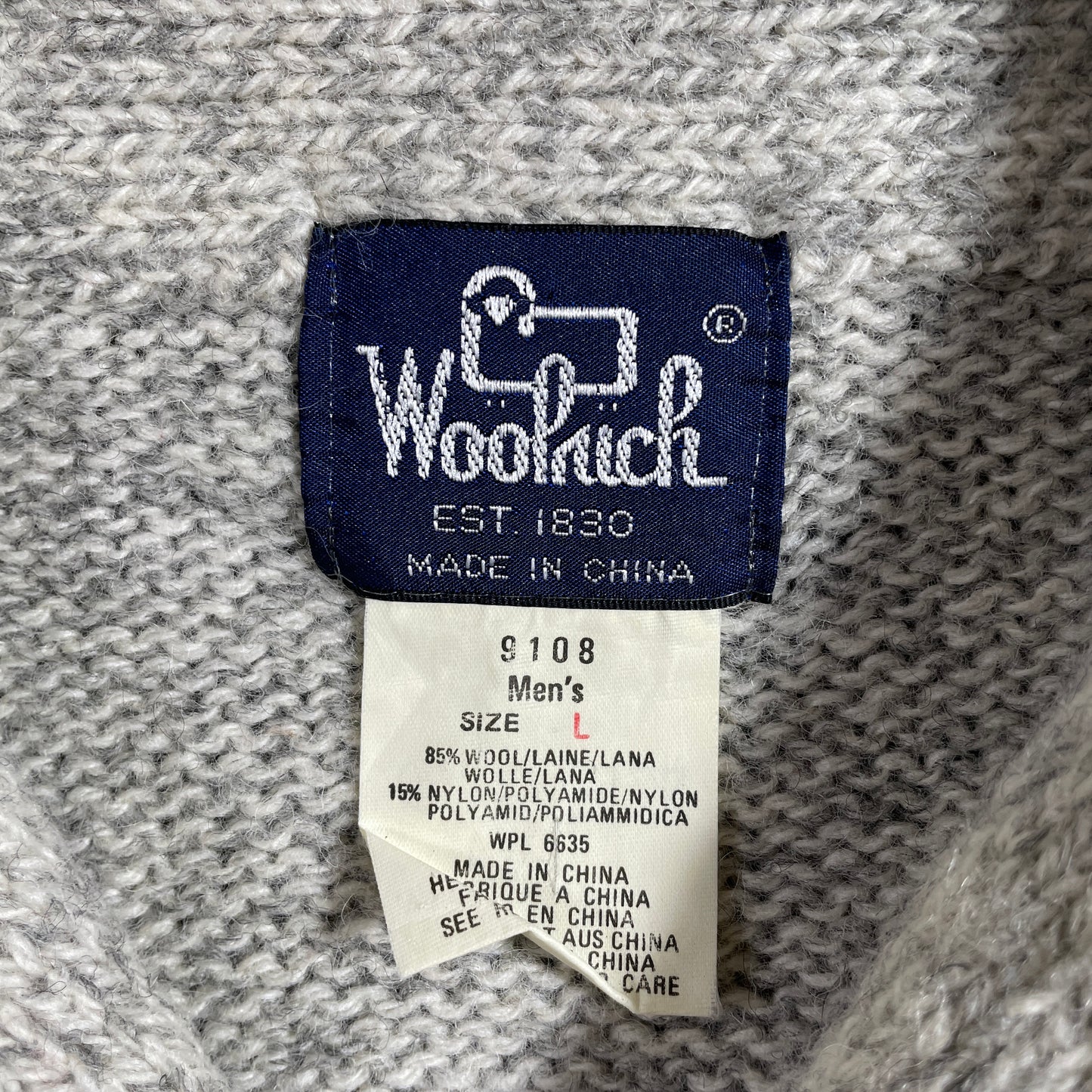 (L) 90's WOOLRICH REINDEER Vintage Wool Knit Sweater / A1193K