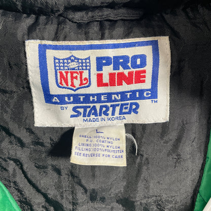 (L) 90's STARTER x NEW YORK JETS Vintage NFL Padded Nylon Jacket / A1369N