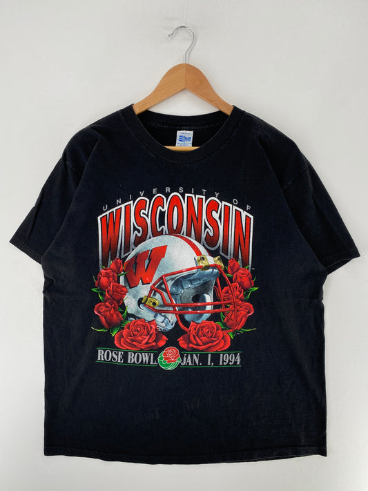 1994 SALEM X WISCONSIN Made in USA Size L Vintage College T-shirt / F8308T